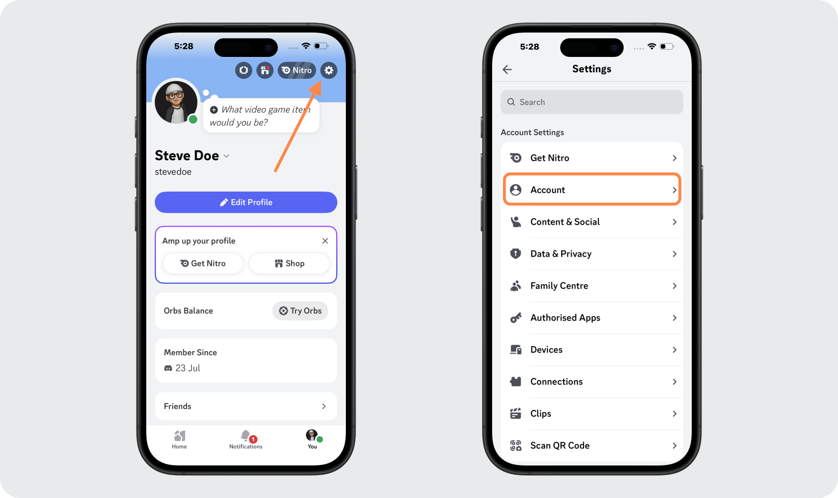 Open Your Discord Account Settings