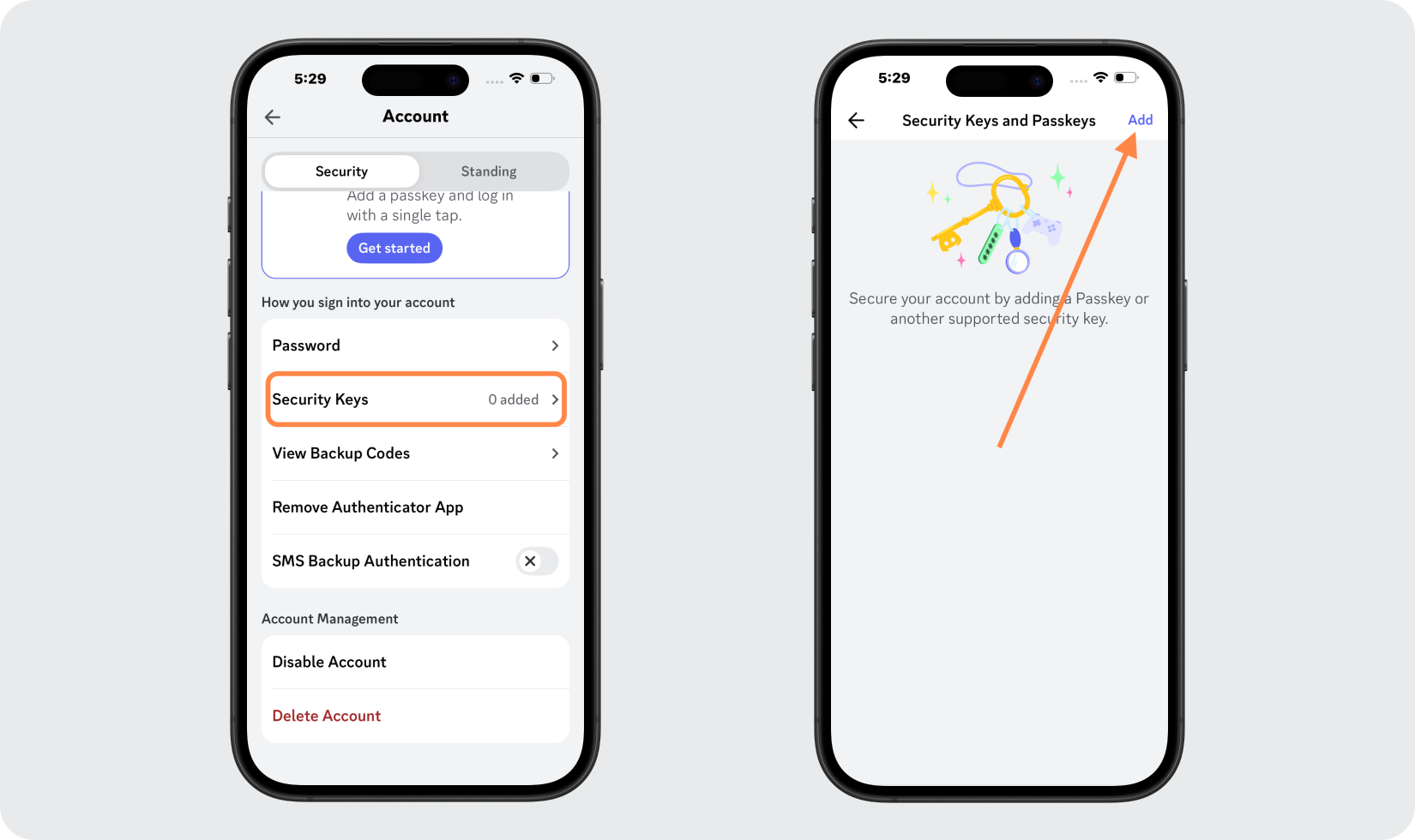 Open Your Discord Passkey Settings