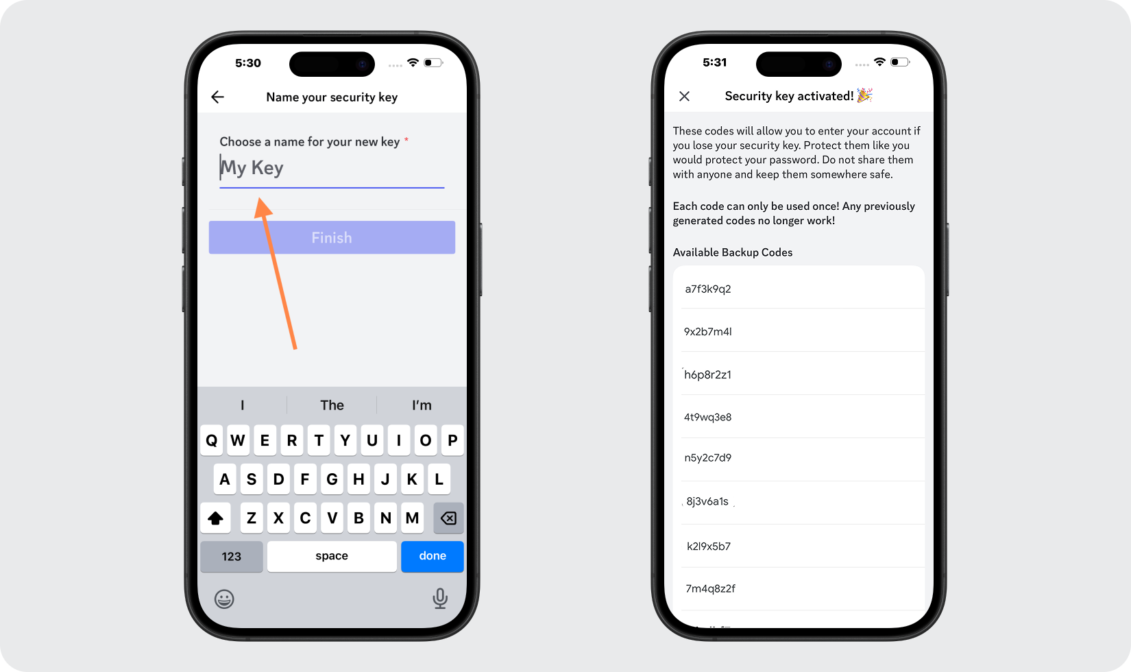 Name Your Passkey & Save Your Backup Codes
