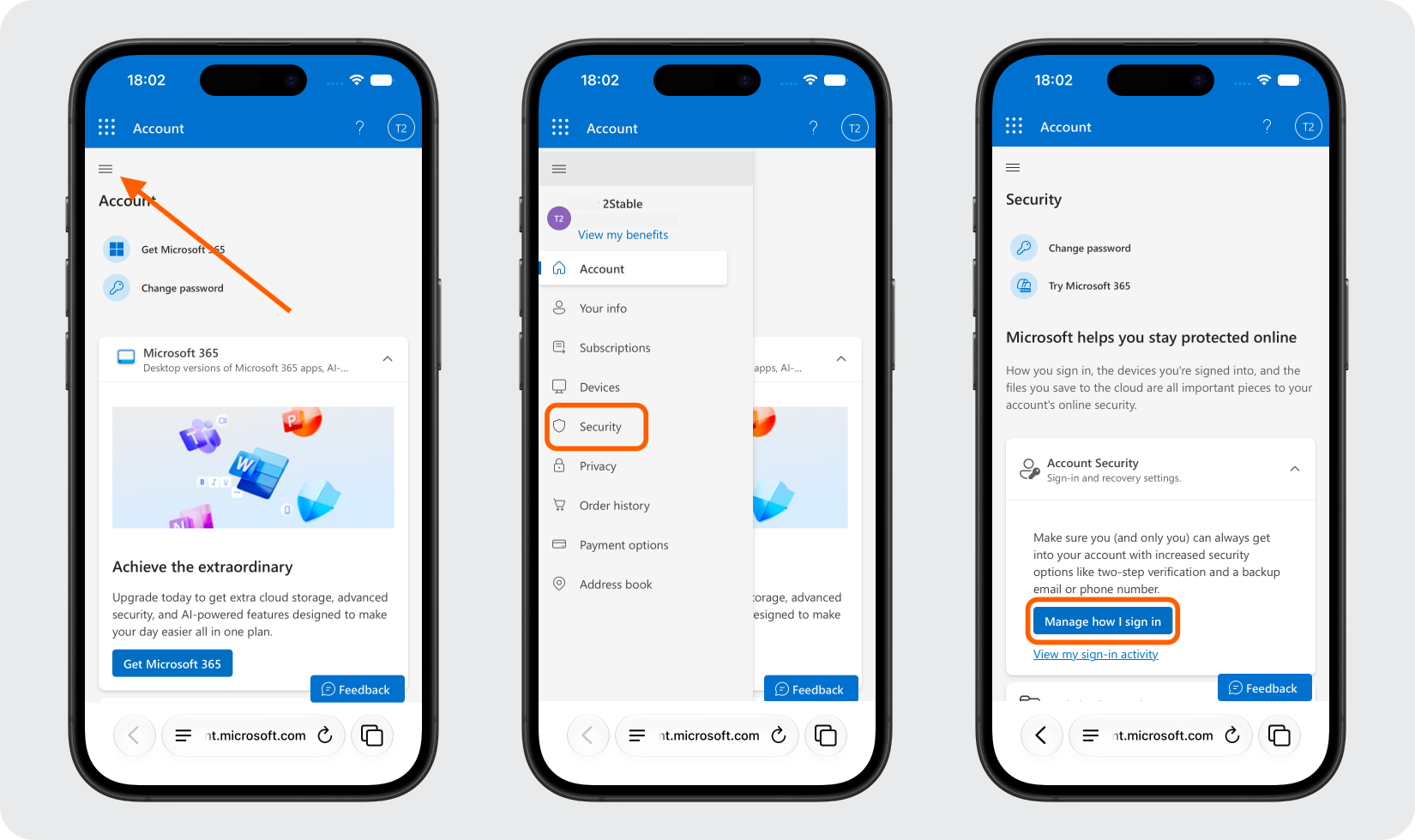 Open Your Microsoft Security Settings