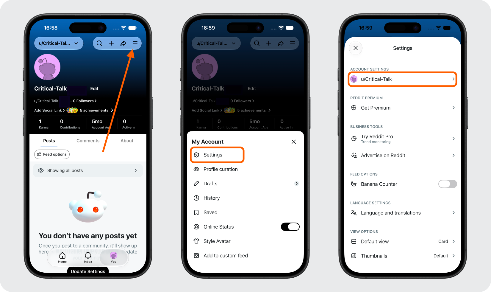 Open Your Reddit Account Settings