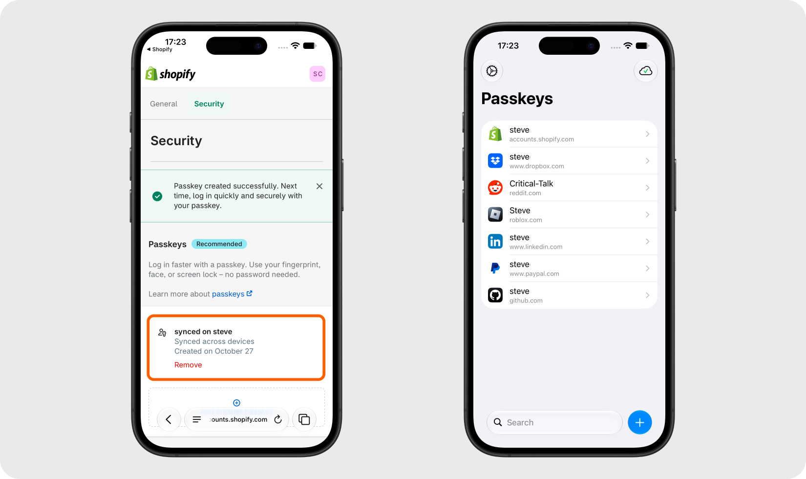 Confirm Your Passkey