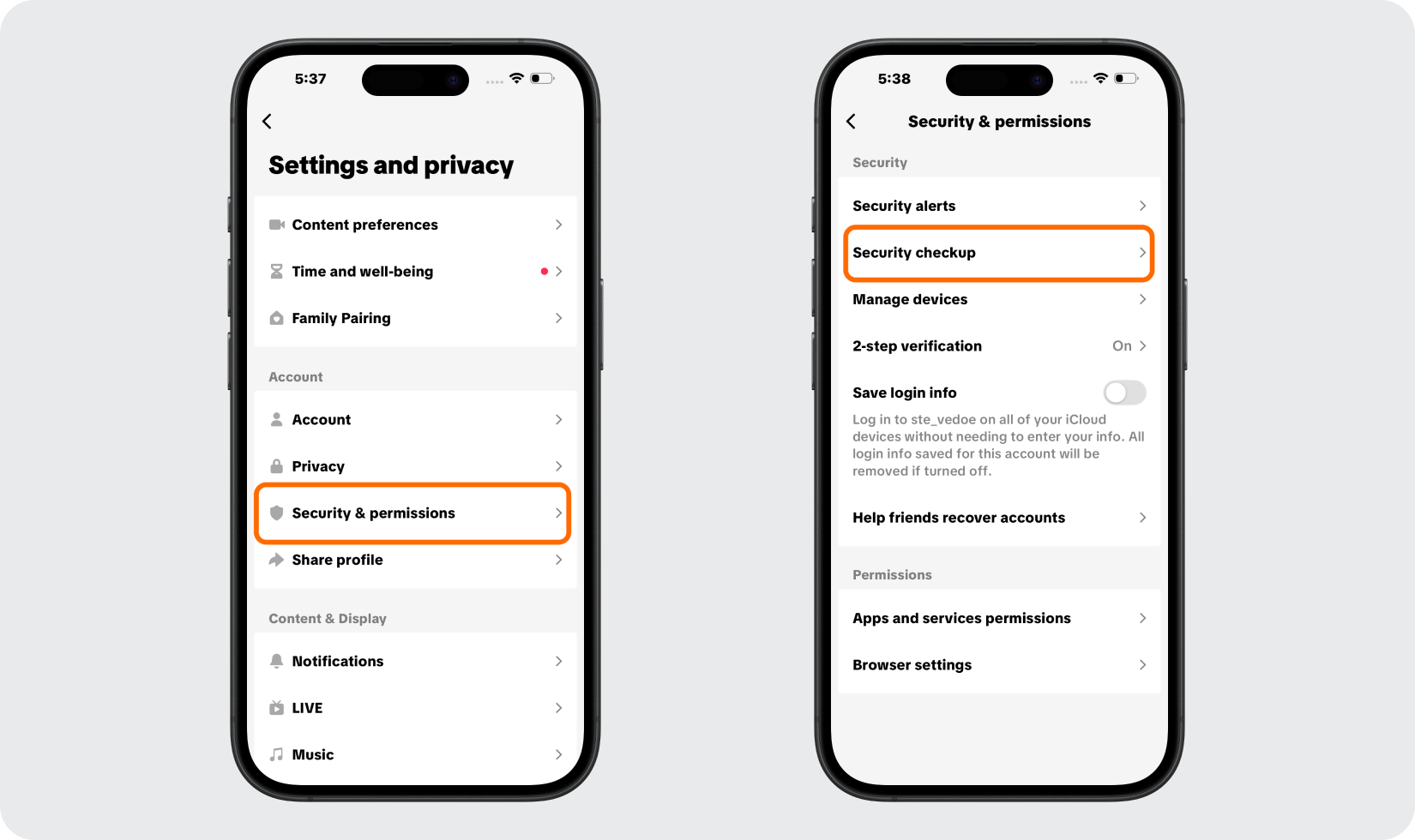 Open Your TikTok Security Settings