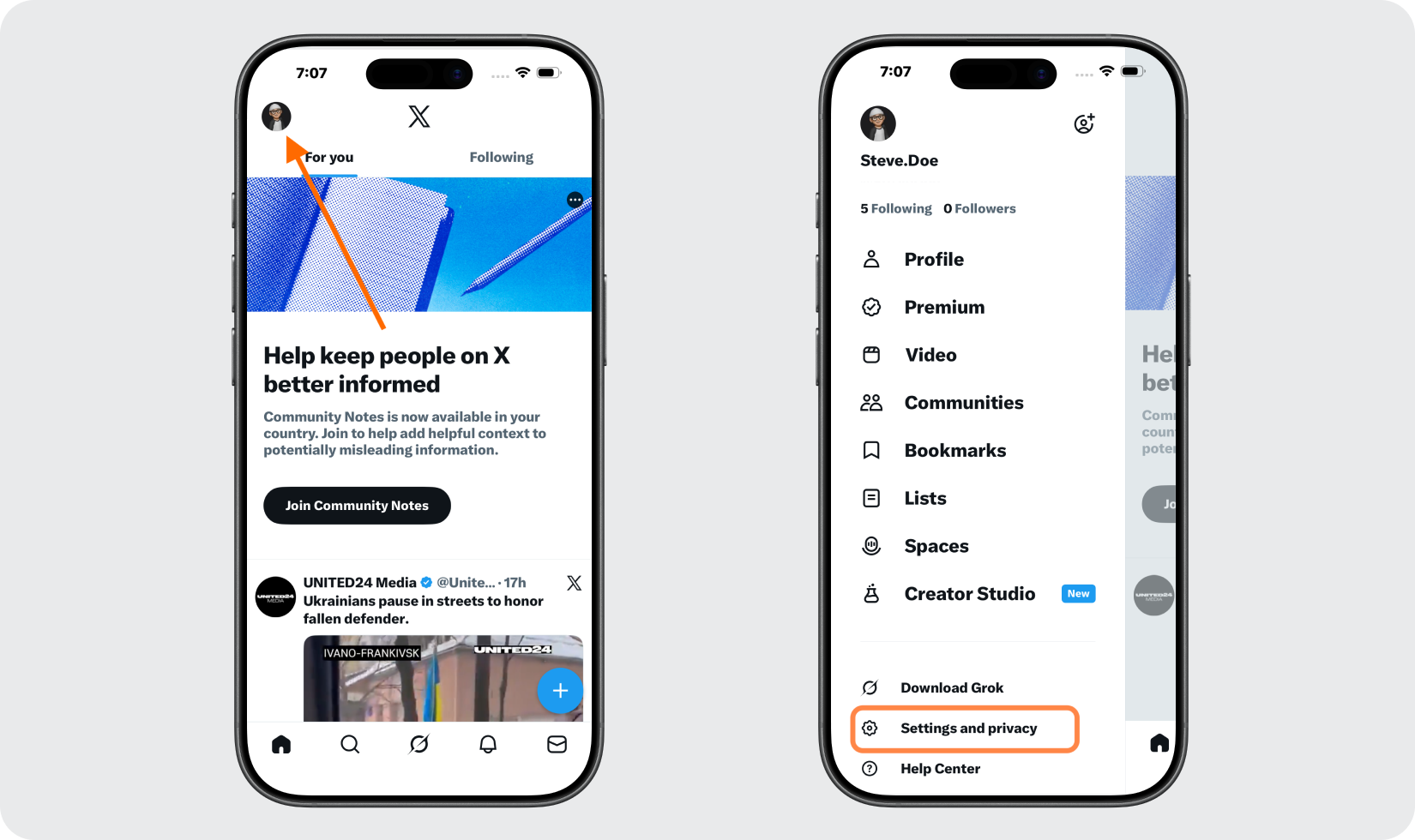 Open Your X Account Settings